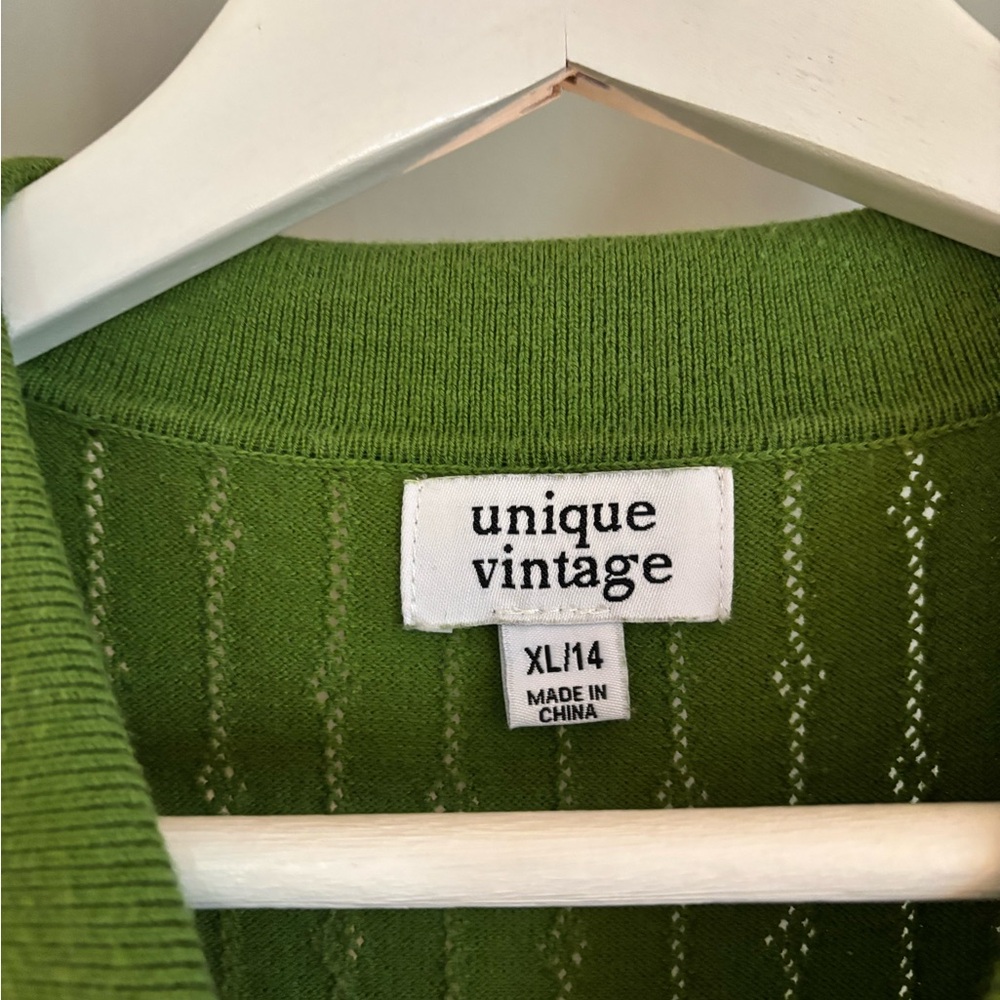 Unique Vintage Green Knit Top - Picture 2 of 3